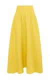 Gabriela Hearst Penelope Midi Skirt In Goldenrod Aloe Linen In Goldenrod