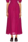 Gabriela Hearst Penelope Midi Skirt In Raspberry Aloe Linen