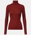 Gabriela Hearst Peppe Knit Turtleneck In Burnt Sienna Cashmere Silk In Red