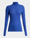 Gabriela Hearst Peppe Cashmere Silk Turtleneck Sweater In Blue