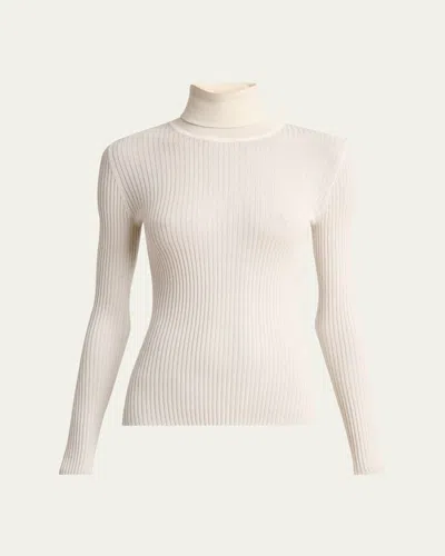 Gabriela Hearst Peppe Cashmere Silk Turtleneck Sweater In White