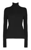 Gabriela Hearst Peppe Knit Turtleneck In Black Cashmere Silk In Black