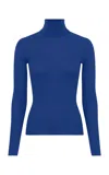 Gabriela Hearst Peppe Knit Turtleneck In Cobalt Cashmere Silk In Blue
