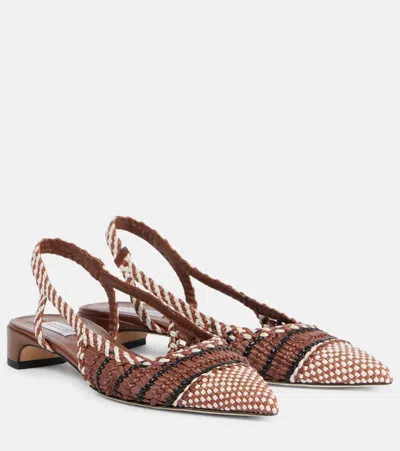 Gabriela Hearst Perro Braided Leather Slingback Pumps In Animal Print