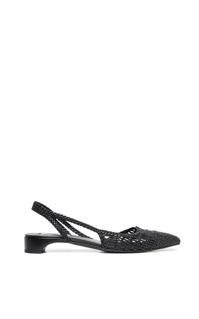 Gabriela Hearst Perro Braided Slingback Shoe In Black Leather