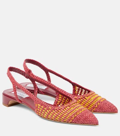 Gabriela Hearst Perro Leather Slingback Flats In Pink