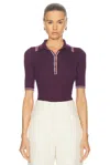 Gabriela Hearst Perro Polo Top In Italian Plum