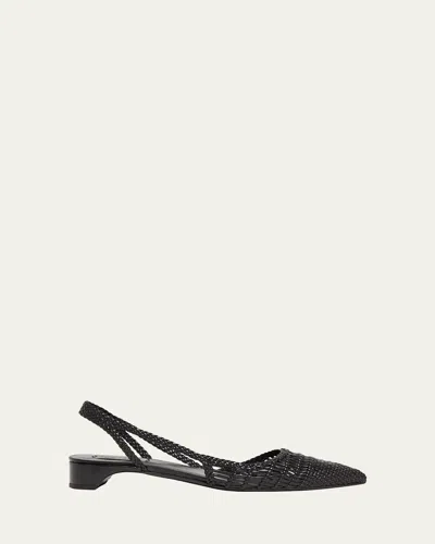 GABRIELA HEARST PERRO WOVEN LEATHER SLINGBACK BALLERINA FLATS