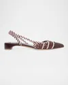 Gabriela Hearst Perro Braided Slingback Shoe In Chocolate Multi Leather In Chocolate Multi