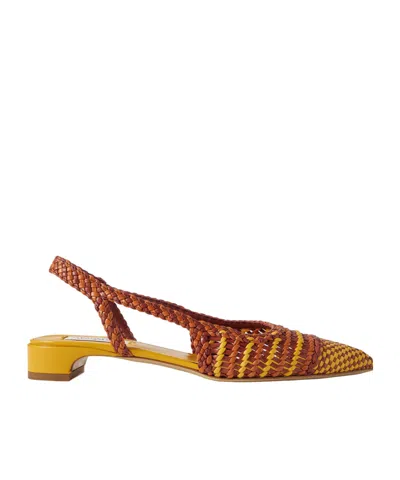Gabriela Hearst Perro Woven Leather Slingback Pumps In Multi