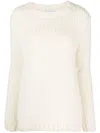 Gabriela Hearst Lawrence Knit Sweater In Ivory Welfat Cashmere In Neutrals