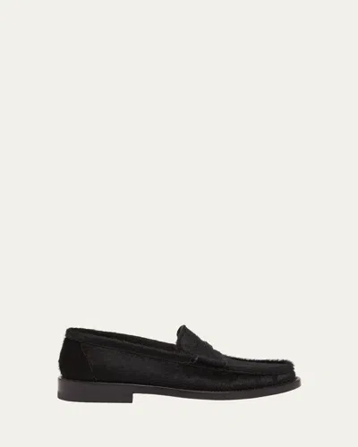 Gabriela Hearst Pierre Calf Hair Penny Loafers In Blk Black