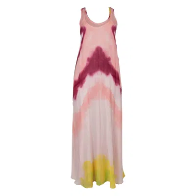 Pre-owned Gabriela Hearst Pink Cashmere 2024 Niki Tie-dye Maxi Dress 38 Xs