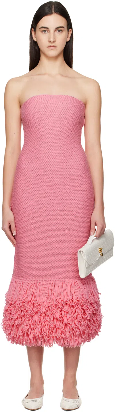 GABRIELA HEARST PINK CORUS MIDI DRESS