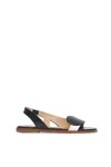 Gabriela Hearst Pippa Flat Sandal In Black & Ivory Nappa Leather In Black/ivory/rose Quartz