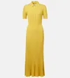 Gabriela Hearst Pleated Cashmere And Silk Polo Dress In Yellow