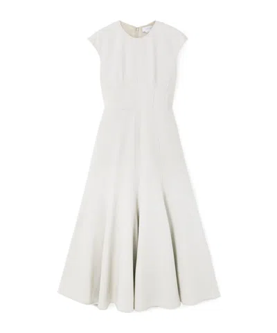 Gabriela Hearst Crowther Pleated Wool Midi Dress In White