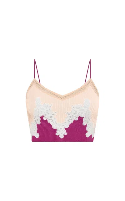 Gabriela Hearst Pollyx Bra In Raspberry Silk Georgette