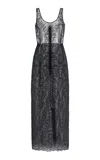 Gabriela Hearst Polus Dress With Slip In Black Silk Lace In Black