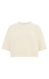Gabriela Hearst Pomona Cropped Knit T-shirt In Ivory Cashmere In Ivory