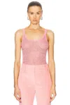 Gabriela Hearst Pontus Lace Knit Tank Top In Rosa