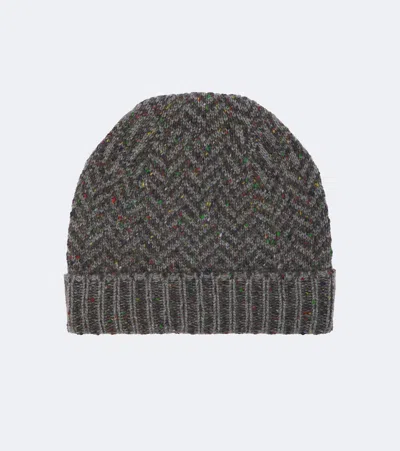 Gabriela Hearst Porta Herringbone Cashmere Beanie In Gray