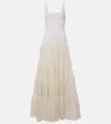 Gabriela Hearst Pozas Tiered Linen Maxi Dress In White