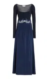 Gabriela Hearst Prior Silk Maxi Dress In Navy