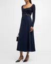 Gabriela Hearst Prior Silk Maxi Dress In Navy