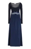 Gabriela Hearst Prior Silk Maxi Dress In Navy