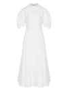 Gabriela Hearst Puff-sleeve Pleated Midi Dress In White