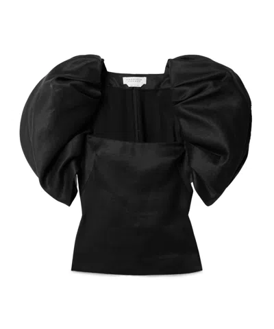 Gabriela Hearst Puff Sleeve Top In Black