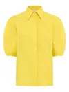 Gabriela Hearst Sansi Top In Goldenrod Aloe Linen