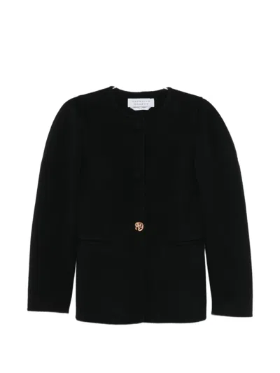 Gabriela Hearst Puff-sleeve Button-up Jacket In Black