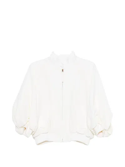 Gabriela Hearst Aluin Virgin Wool Bomber Jacket In White