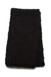 GABRIELA HEARST PYKE KNIT SCARF IN BLACK WELFAT CASHMERE