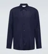 Gabriela Hearst Quevedo Linen Shirt In Dark Navy