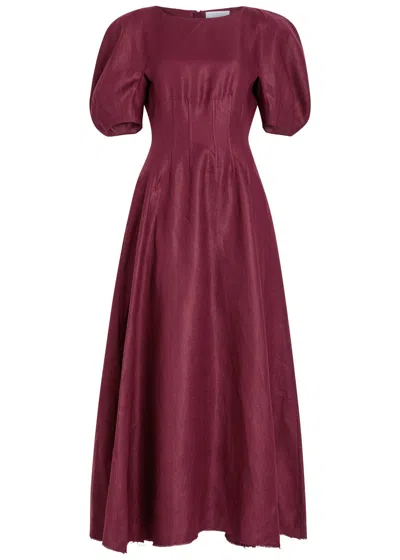 Gabriela Hearst Ranya Linen Maxi Dress In Purple