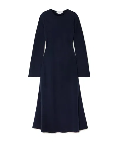 Gabriela Hearst Rebus Wool, Silk And Cashmere-blend Midi Dress In Blue