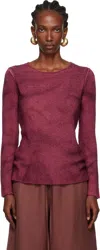 Gabriela Hearst Crew Neck Long Sleeve Sweater In Purple