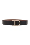 Gabriela Hearst Reversible Neala Belt In Black & Cognac