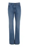 Gabriela Hearst Ezra Bootcut Cropped Jean In Uruguayan Blue Recycled Cotton Denim In Blue