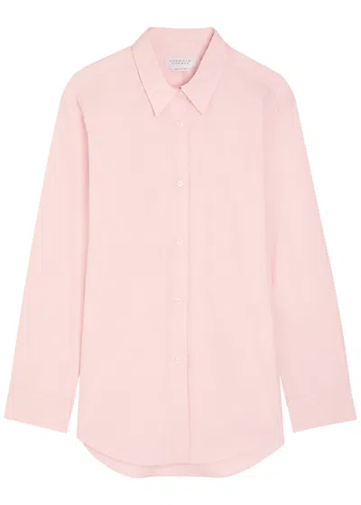 Gabriela Hearst Reyes Logo-embroidered Cotton-poplin Shirt In Pink