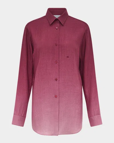 GABRIELA HEARST REYES OMBRE BUTTON DOWN CASHMERE BLOUSE