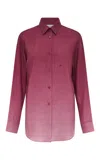 Gabriela Hearst Reyes Shirt In Bordeaux Cashmere Silk Herringbone In Bordeaux