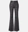 Gabriela Hearst Rhein Checked Wool And Silk Flared Pants In Multi