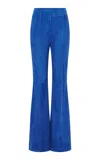 Gabriela Hearst Rhein Flared Suede Pants In Blue