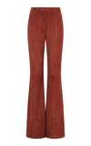 Gabriela Hearst Rhein Flared Suede Pants In Brown