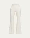 Gabriela Hearst Rhein Flared Textured Silk Pants In Ivory