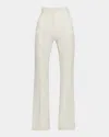 Gabriela Hearst Rhein Flared Textured Silk Pants In Ivory